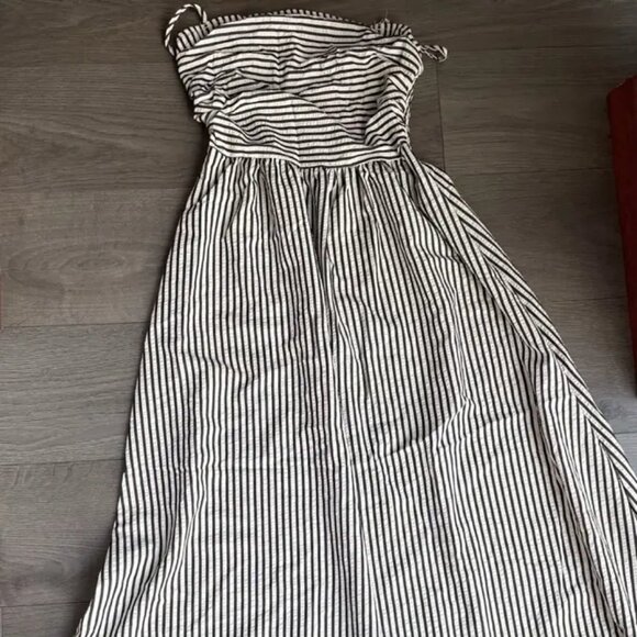 Striped Black & White Maxi Dress - Picture 3 of 5